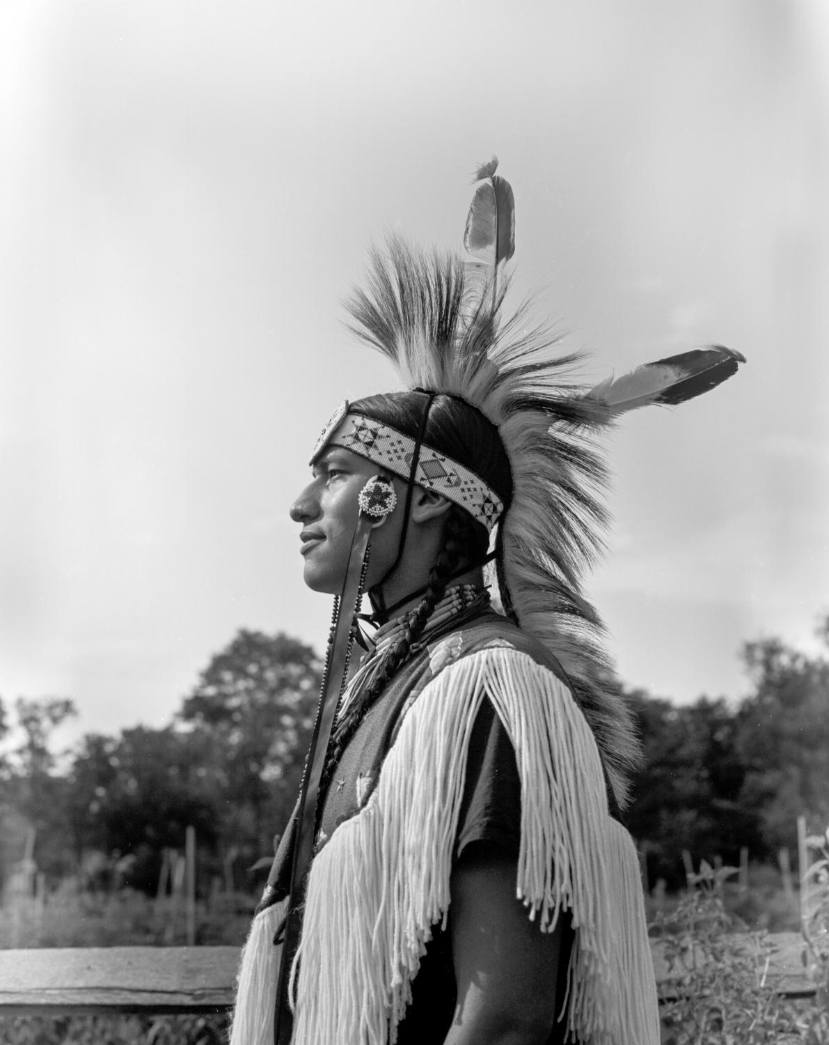 Indigenous Portraits   -  Robert Magpie, Lakota Dancer. Queens County Farm Powwow,...