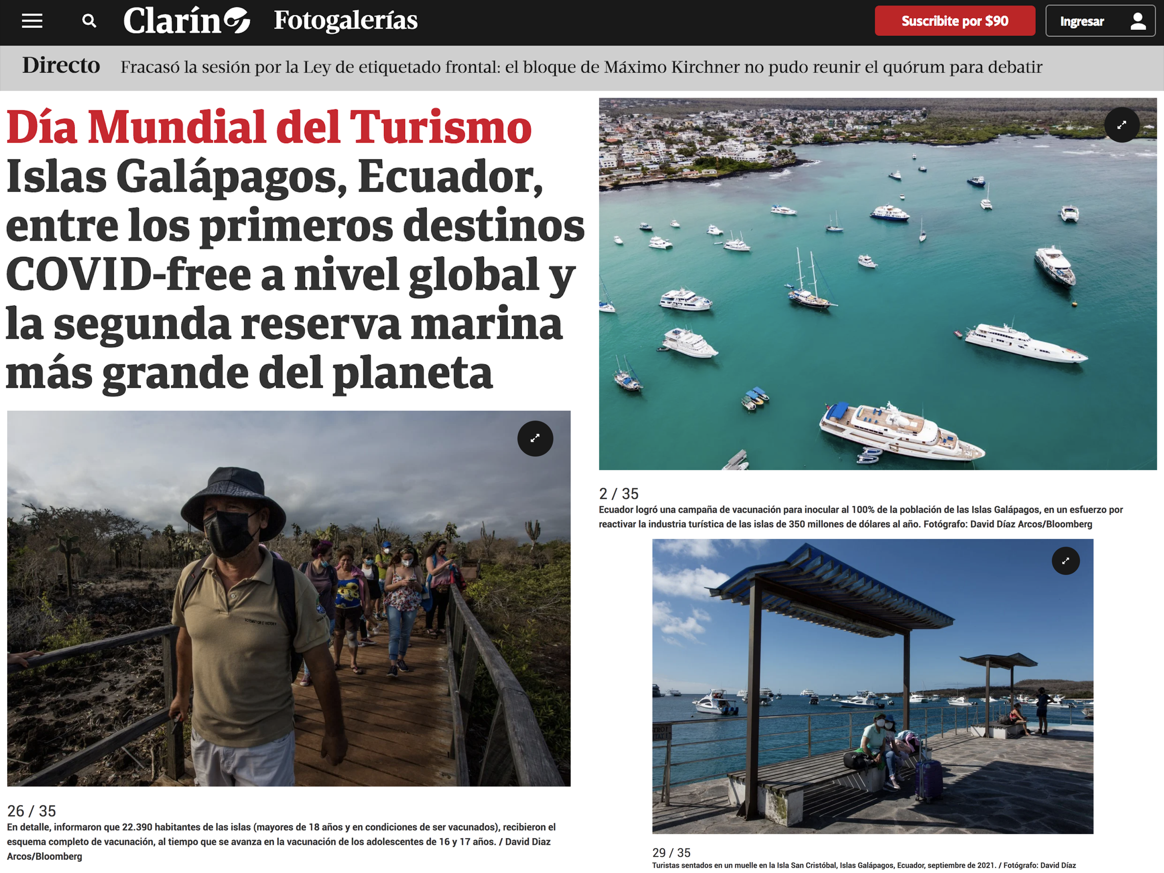 Thumbnail of Día Mundial del Turismo  Islas Galápagos, Ecuador, entre los primeros destinos COVID-free a nivel global y la segunda reserva marina más grande del planeta