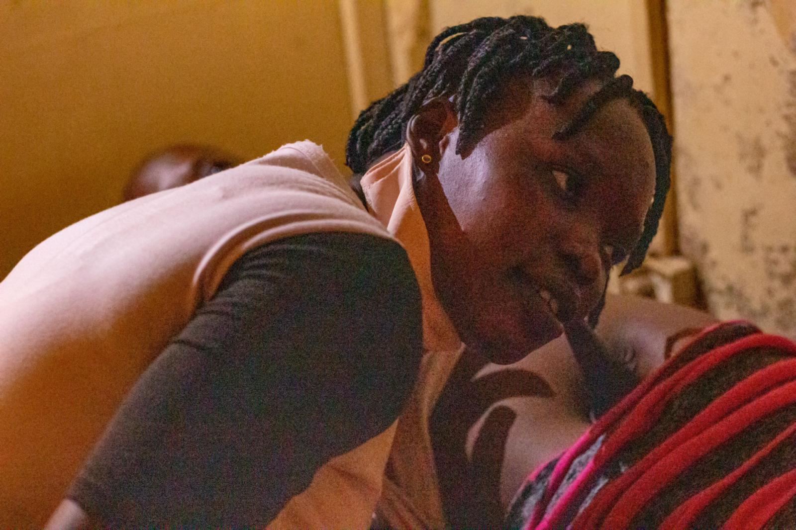 A pregnant teenage girl visits a medical worker at St Nicolas Clinic after experiencing abdominal pain for several days. A reluctance by expectant teens to attend routine checkups is a sign that maternal health outreaches are failing to reach some of the people that need them most.