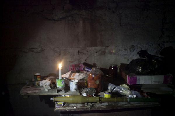 Ukraine Crisis-The East - Food and RPG being used by DPR forces at the frontline...