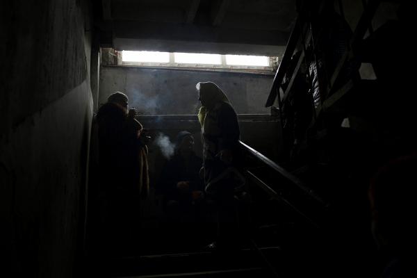 Image from Ukraine Crisis-The East - Residents of Debaltseve waiting in an underground shelter...