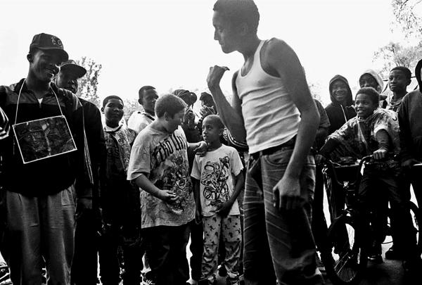Image from United We Thrive-Divided We Die - A gathering of Young boys during the S.O.S Peace Games,...