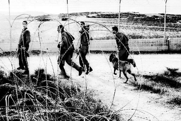 Image from The Land - IDF soldiers patrol what used to be the 1967 border line...