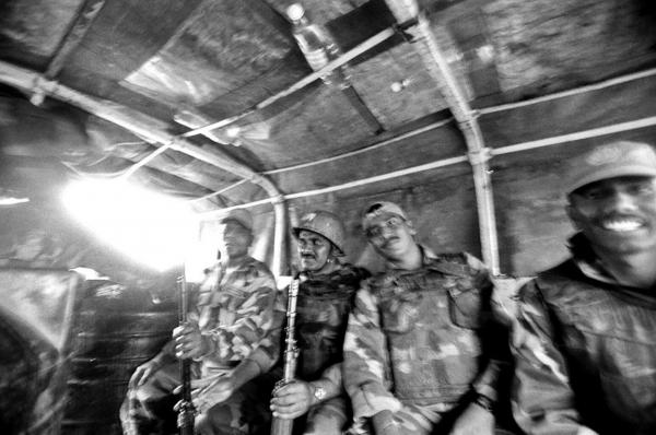Indian MONUC (UN peacekeeping force) soldiers, during a patrol in FDLR controlled area. Rutshuru, North Kivu.