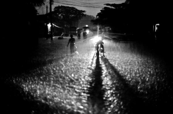 Monsoon rain, Vavunia town, North Sri Lanka.