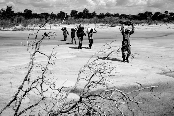 Scouts of Nalika - Crossing a dry river bed, during the patrol.