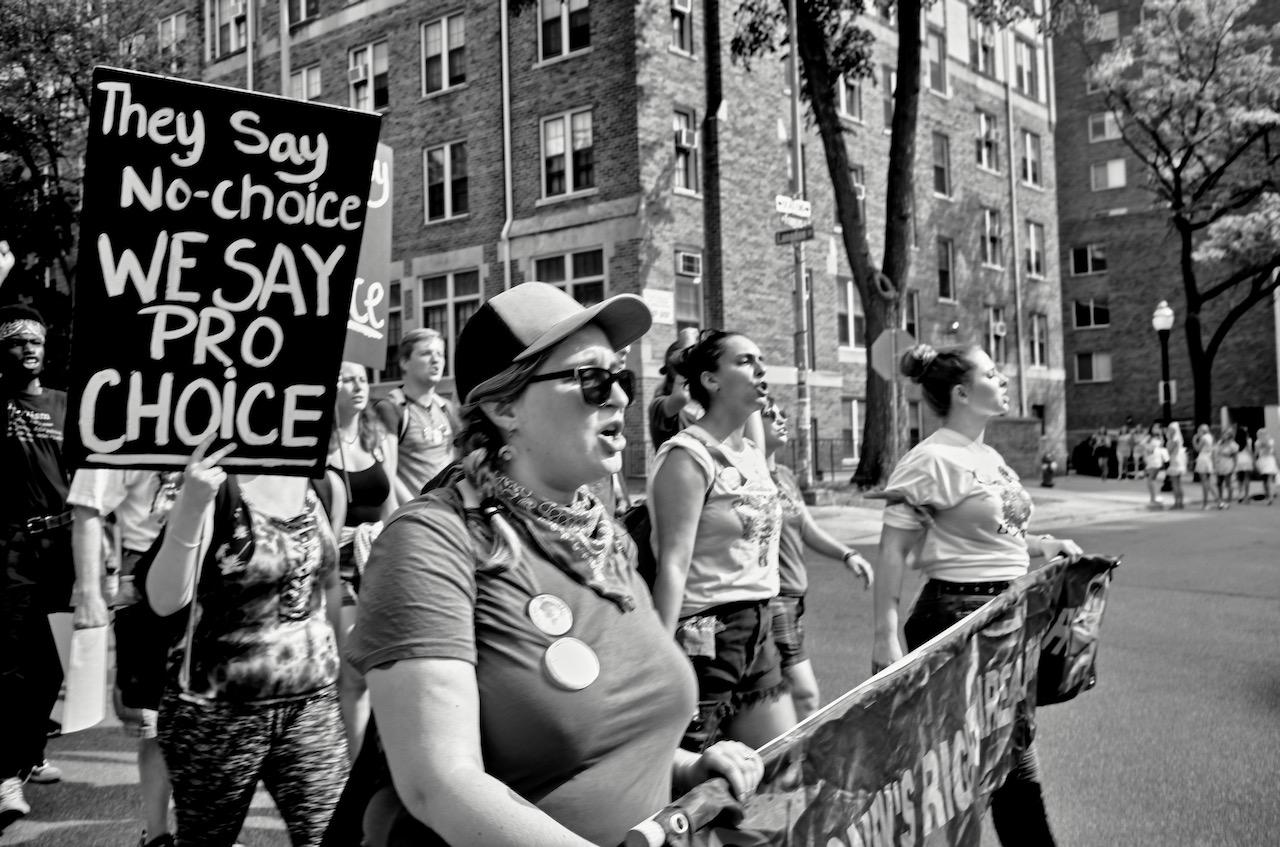 Abortion Rights Speak-Out and March (B&W)