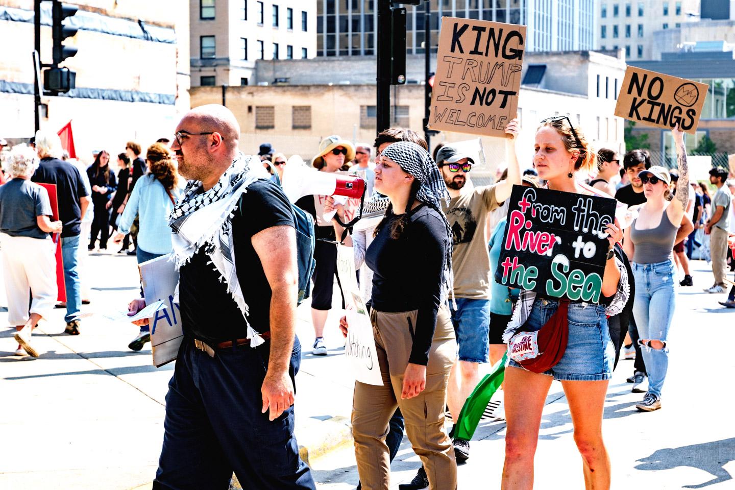 Palestinian Solidarity Contingent at Madison's “No Kings” March and Rally