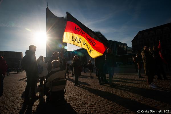 Image from Querdenken Demo, Leipzig. 6th November 2021-For Getty Images - LEIPZIG, GERMANY-NOVEMBER 06: A demonstration held by...