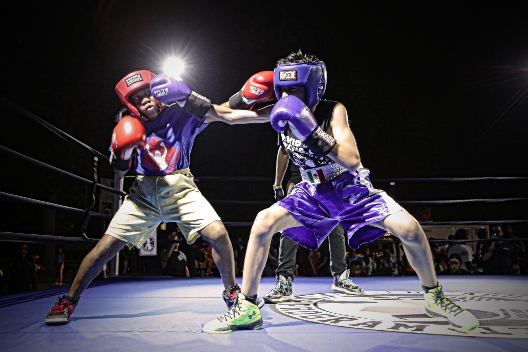 10 years in a boxing gym - Terell (left) in action during the Chicago Park district...