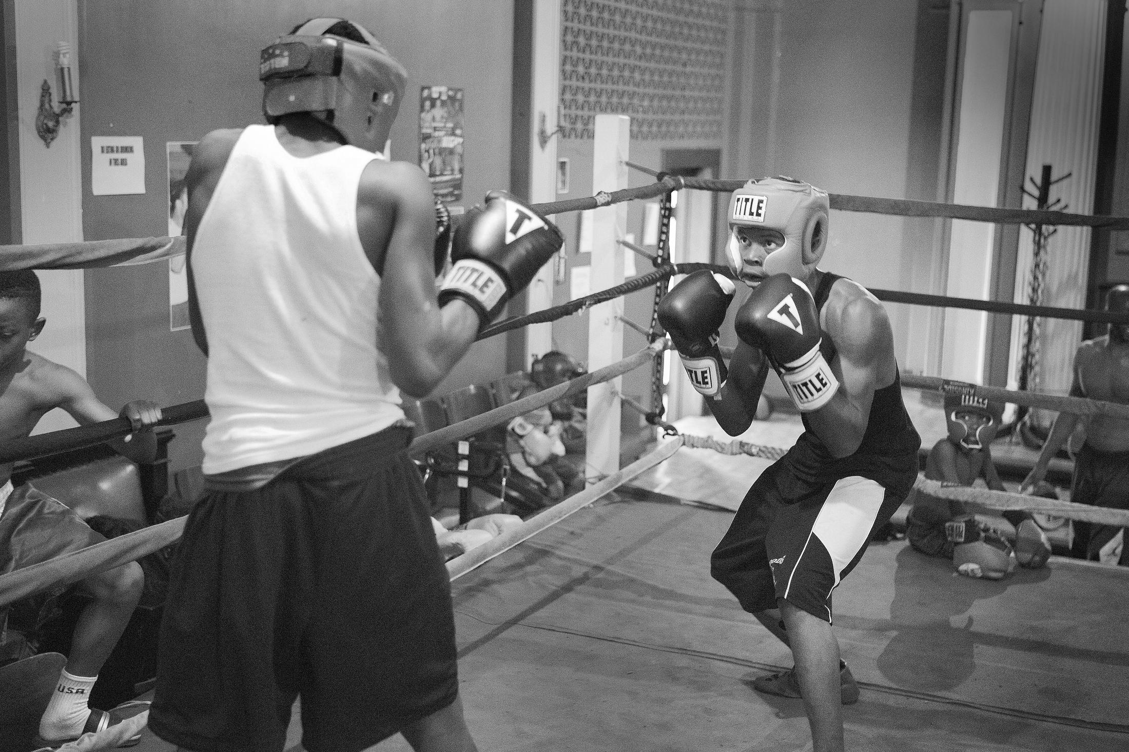10 years in a boxing gym - Englewood, Chicago, IL. : Kids learn to boxe and spar in...