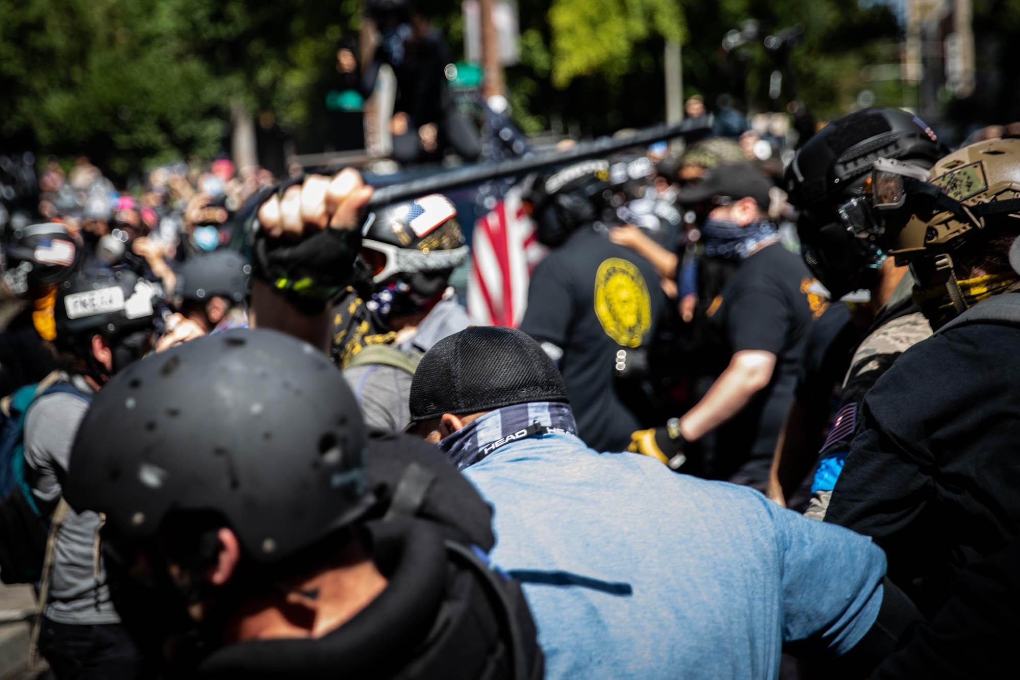 American Patriot - Members of Patriot Prayer, the Proud Boys and supporters...