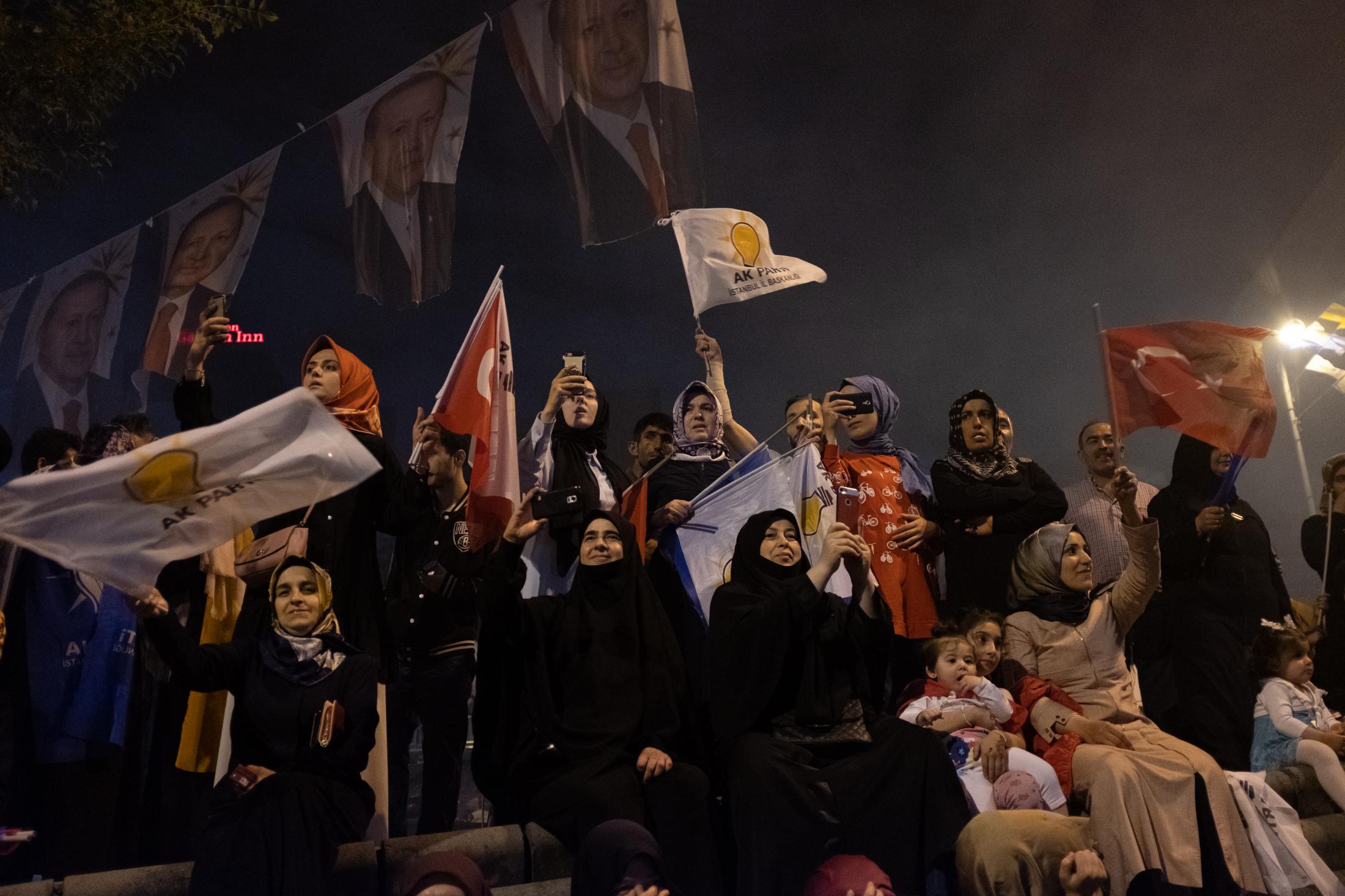 Erdogan's Turkey - Celebrations during the victory of President Erdogan and...