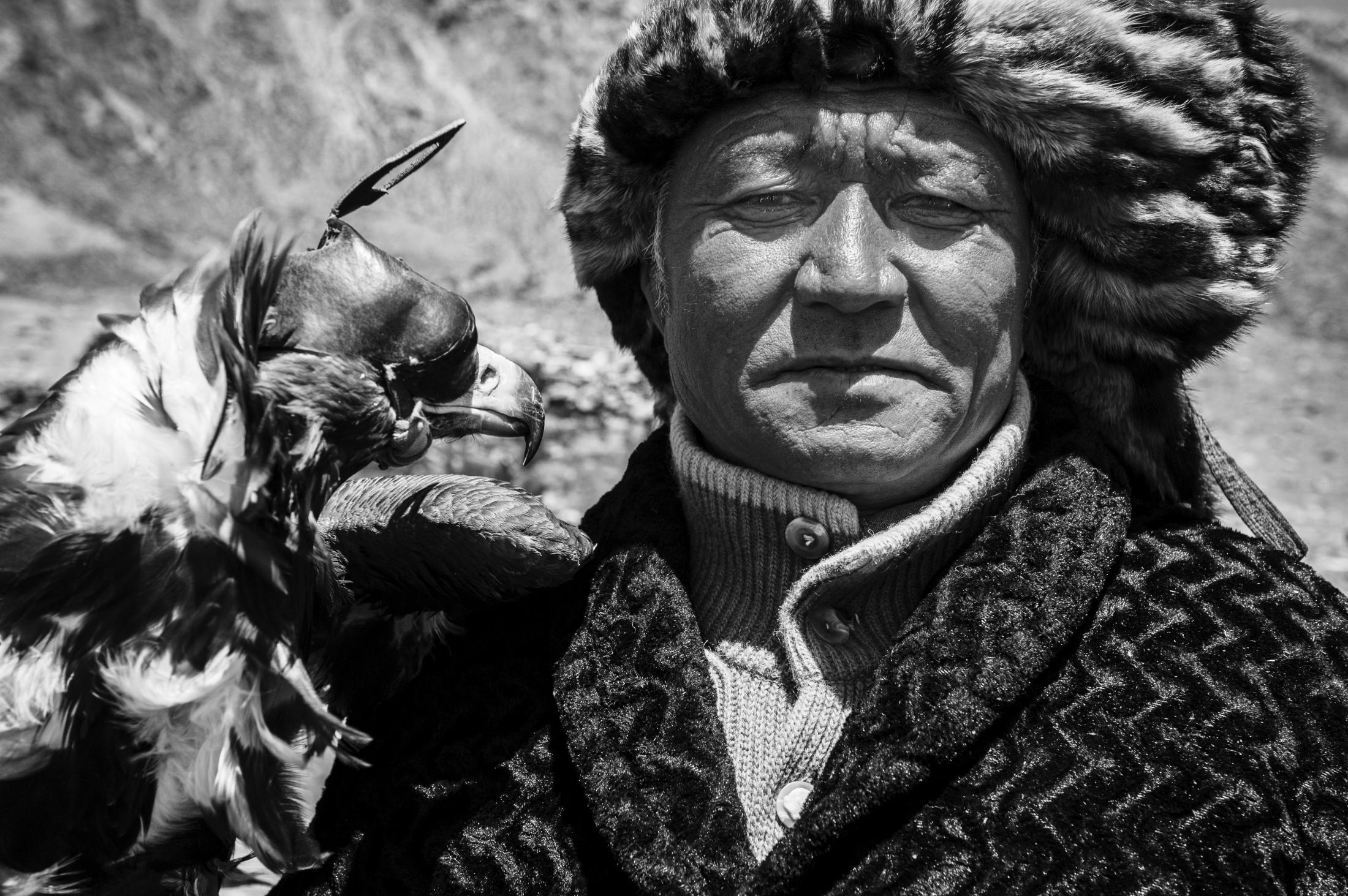  Pride.&nbsp; It is status among Kazahk people to own an eagle. In tradition hunters wear fox fur hats cought by their closest hunting friend.