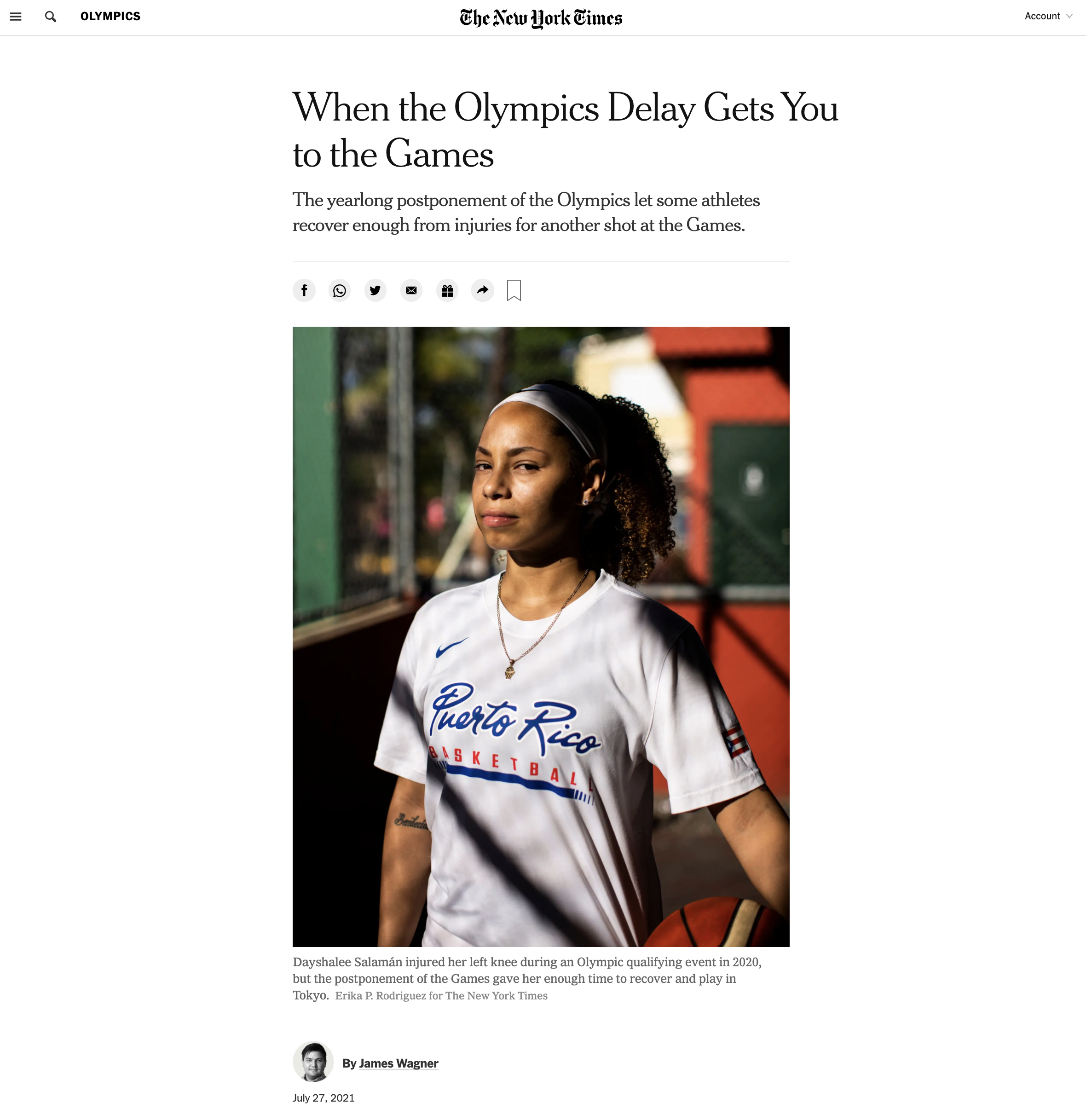 For NY Times: Dayshalee Salamán makes the Olympics