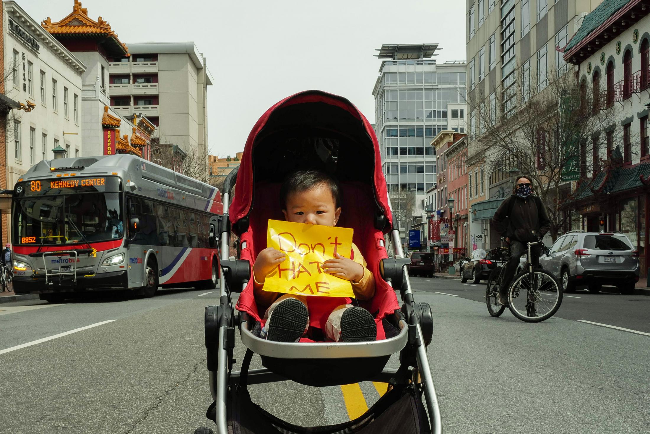 Portraits - A two-year-old demonstrator, Theo Tong, who resides in...