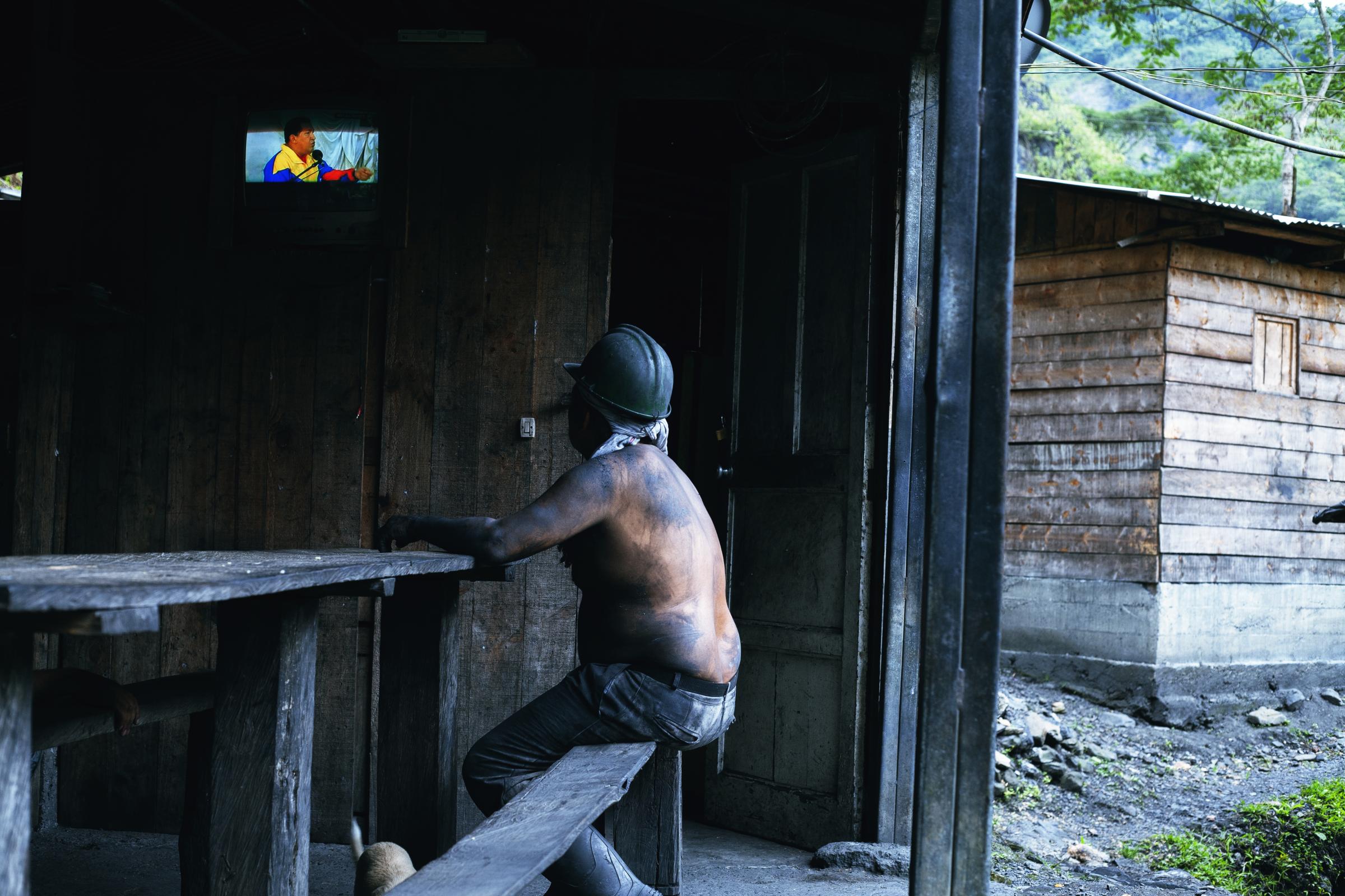 Muzo - Muzo, Boyacá, Colombia. A miner watches the...