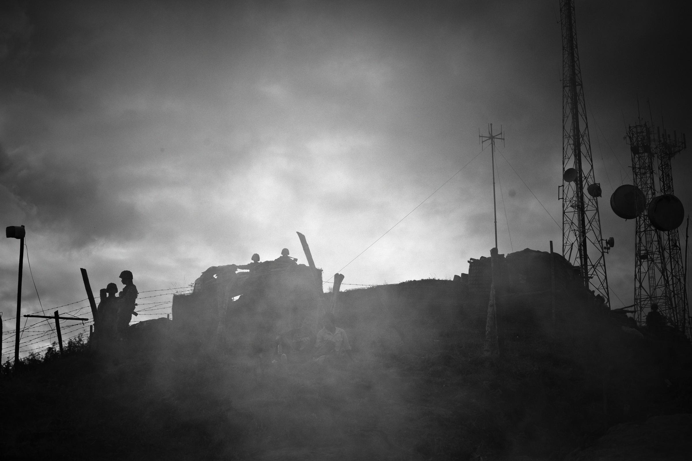 Cauca, Ready to Explode - Toribío, Cauca, Colombia. Army command post on...
