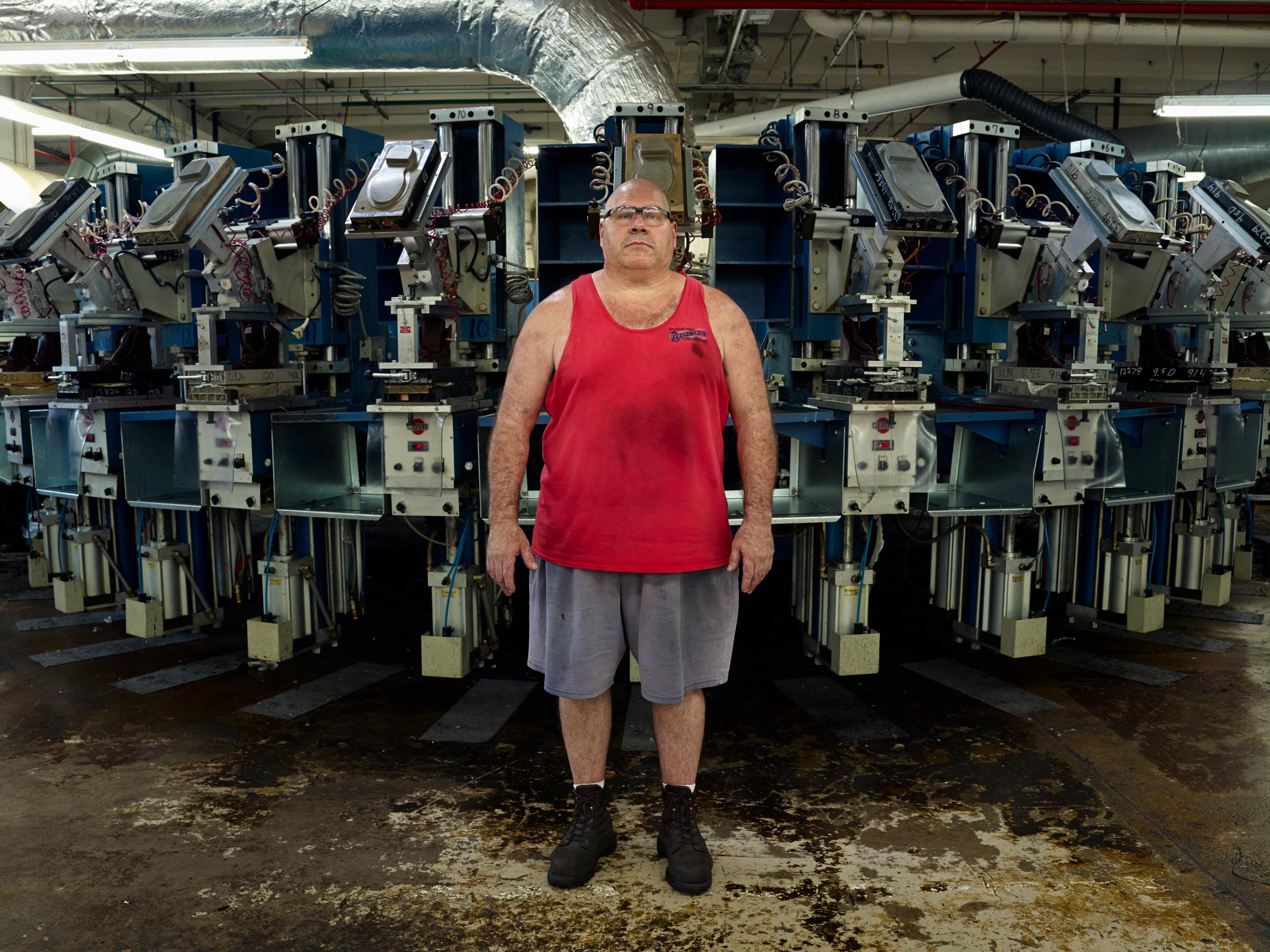 BLUE - A Portrait of the American Worker - 4931 &bull; Tom - Gusbi Shoe Machine Operator - Red Wing, Minnesota