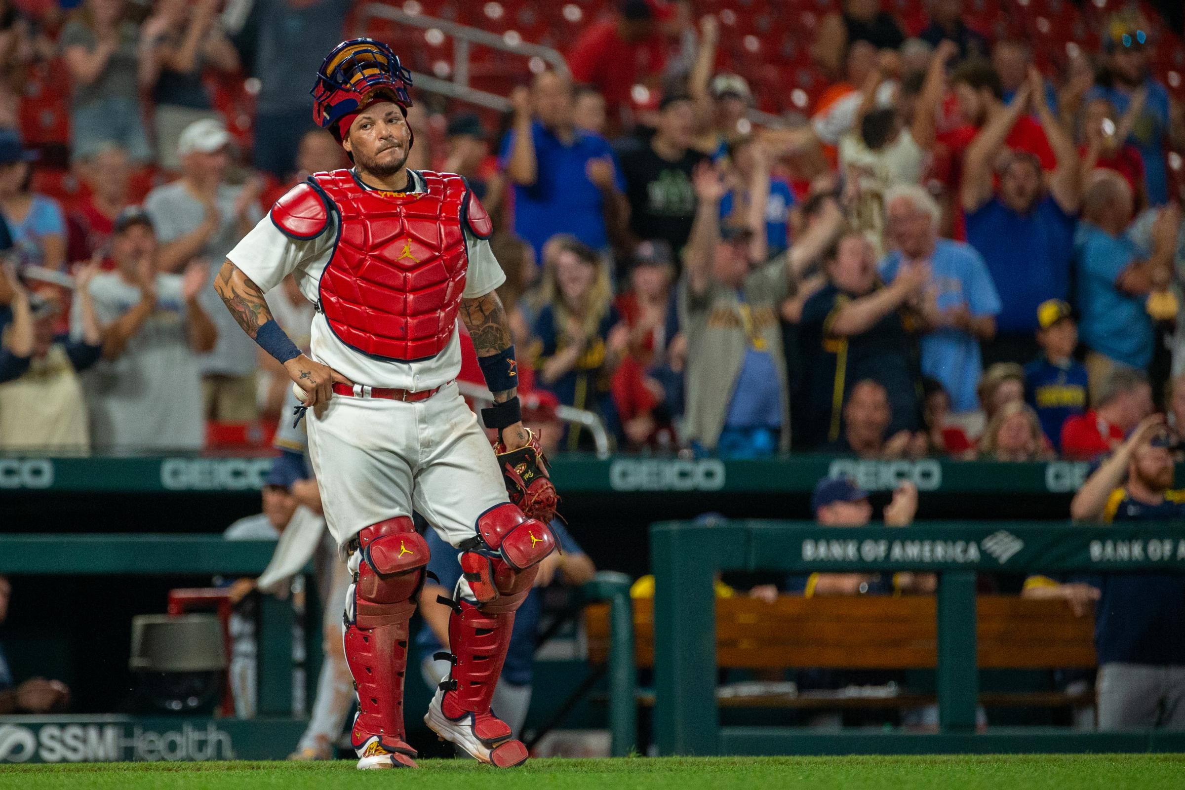 Sports - St. Louis Cardinals catcher Yadier Molina (4) looks...
