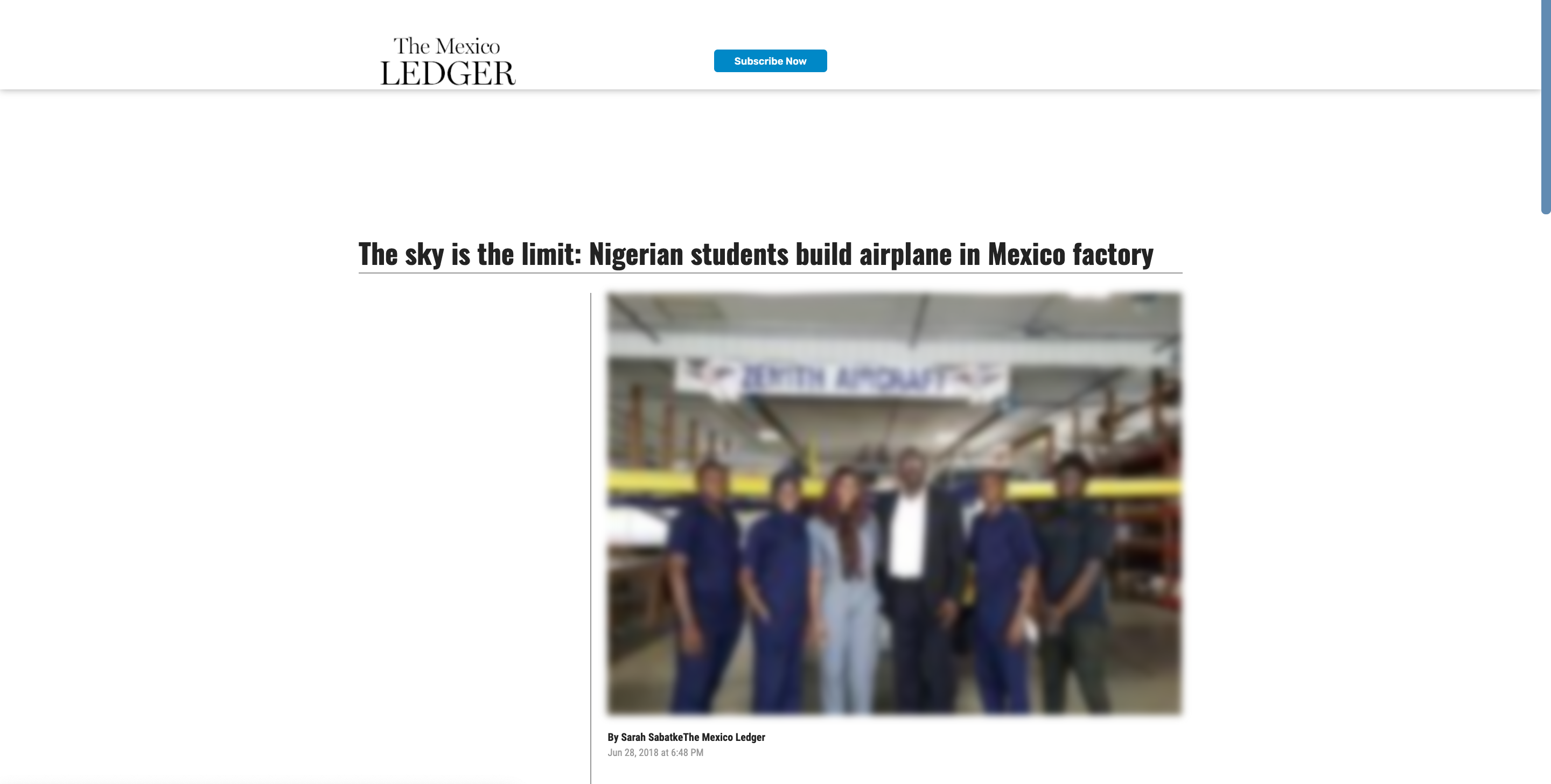Thumbnail of The sky is the limit: Nigerian students build airplane in Mexico factory