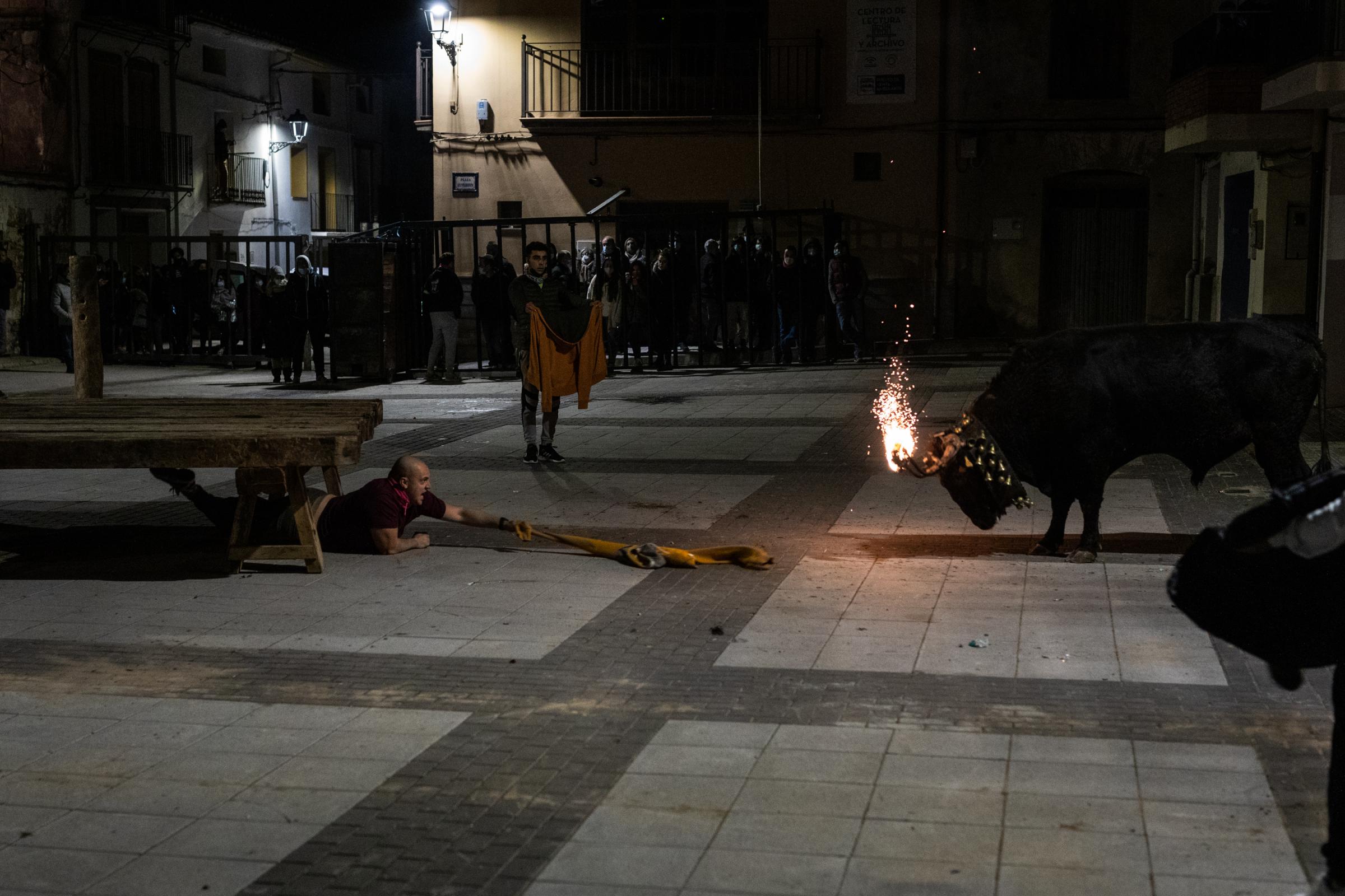 Spain's Dwindling Bullfighting Traditions - VALENCIA, SPAIN - DECEMBER 04: Young people have fun with...