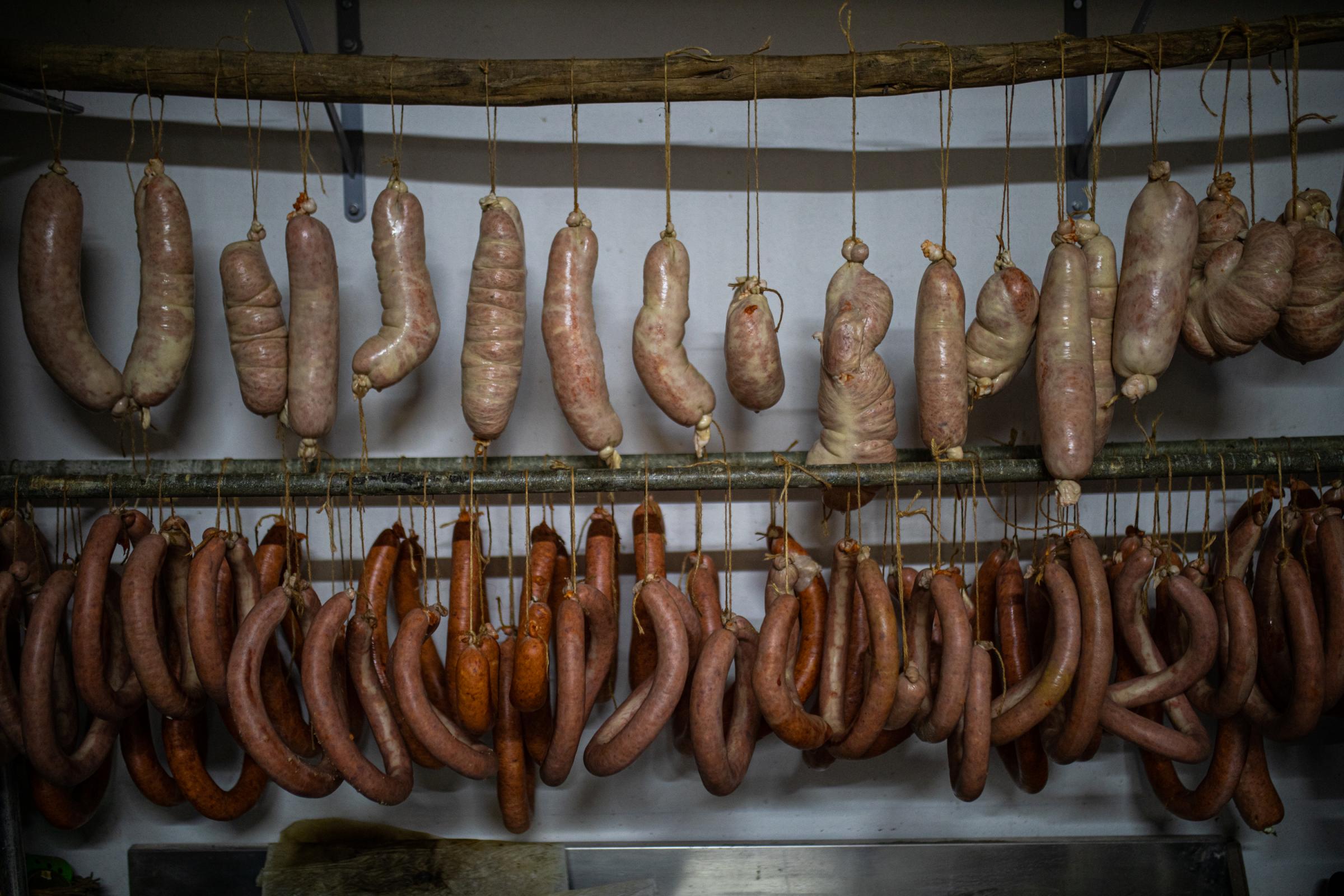 Spain's Sustainable Swine Slaughtering For Prized Iberian  - IBIZA, SPAIN - DECEMBER 06: The butifarra and sobrasada...