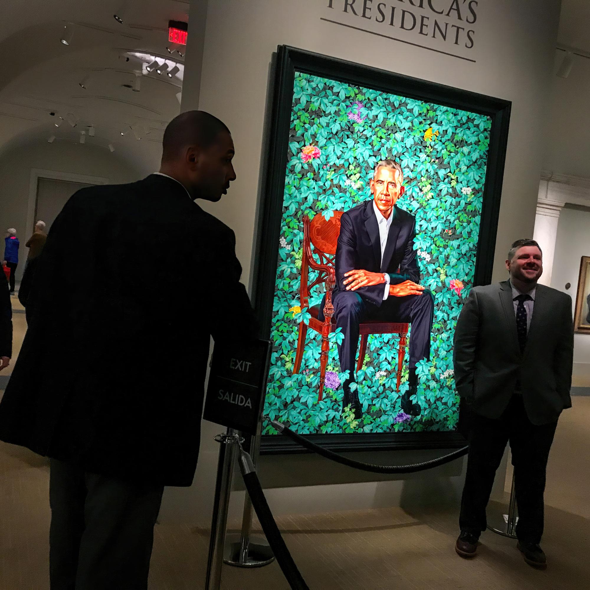 Viewing Art - Portrait of President Obama by Kehinde Wiley at the...