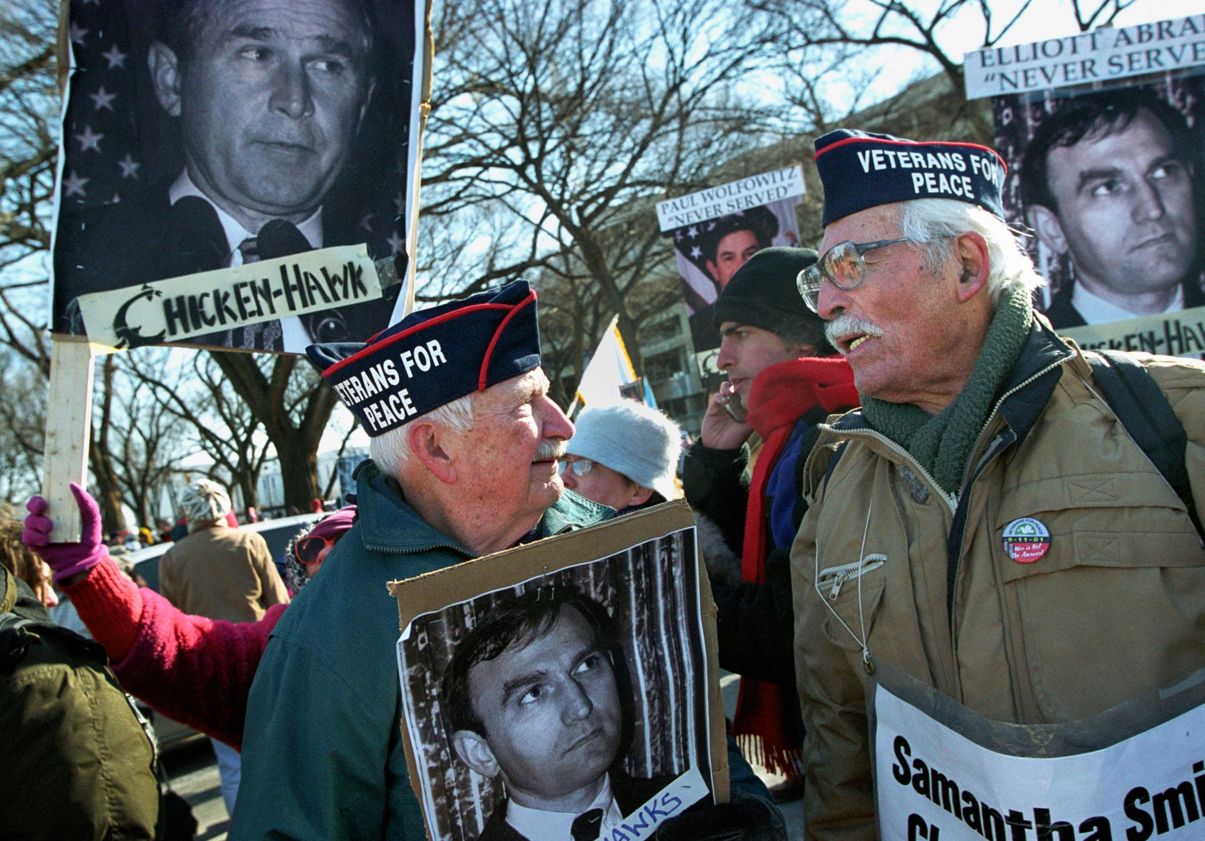 DC: City of Protests - Paul Brailsford (87) (left) and Ed Hart (81), both WWII...