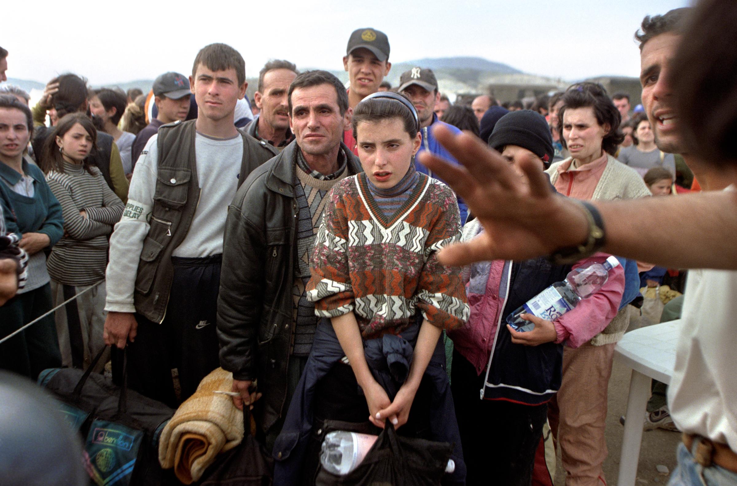 Flight From Kosovo - Refugees arriving from Kosovo to the Stankovac refugee...