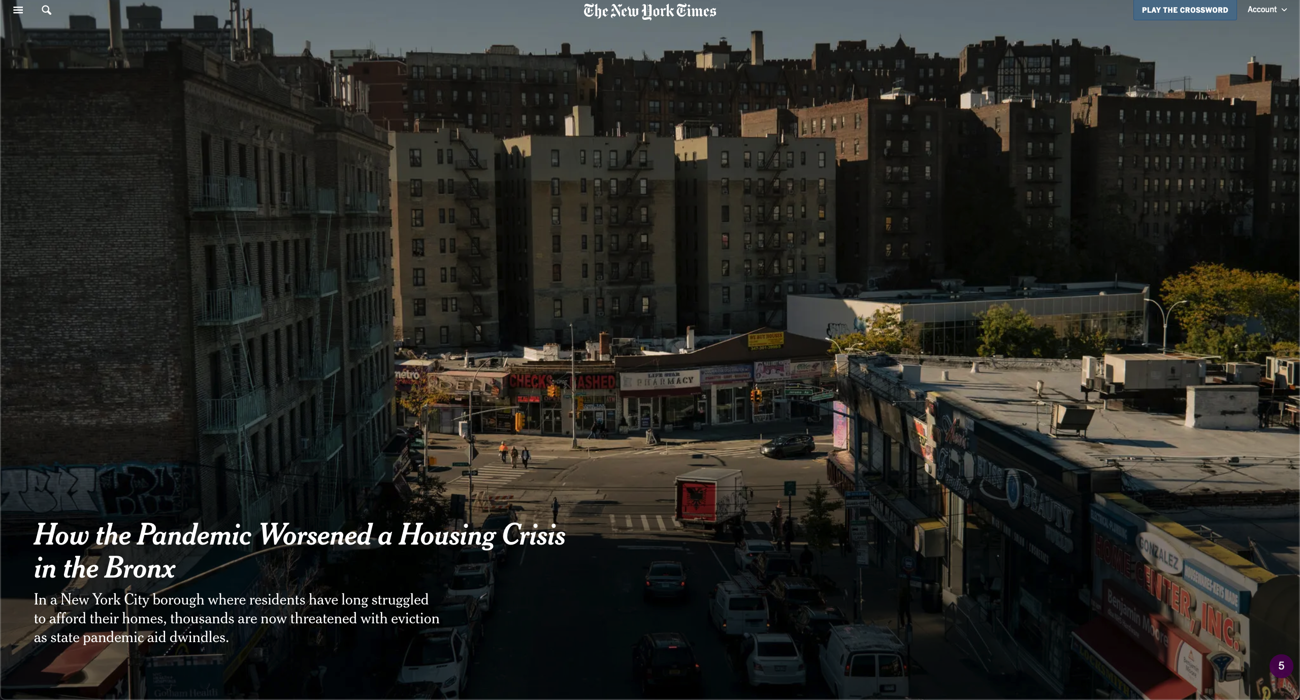for The New York Times: How the Pandemic Worsened a Housing Crisis in the Bronx