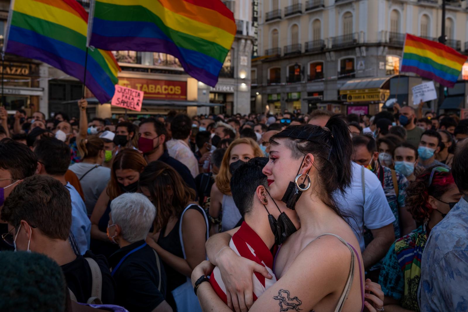 Demonstration against homophobic murder in Spain