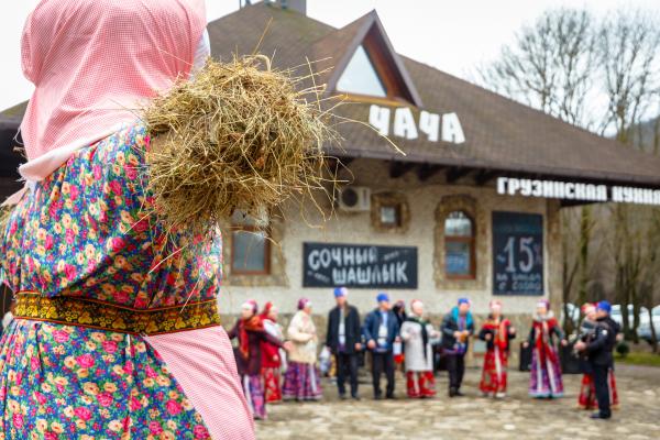 Traditional folk holiday Maslenitsa in the south of Russia.