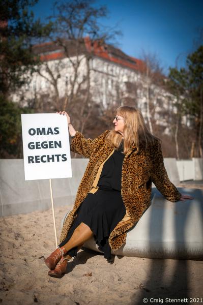 Omas Gegen Rechts-Ost - BERLIN, GERMANY-FEBRUARY 25: Gertrud Graf of Omas gegen...