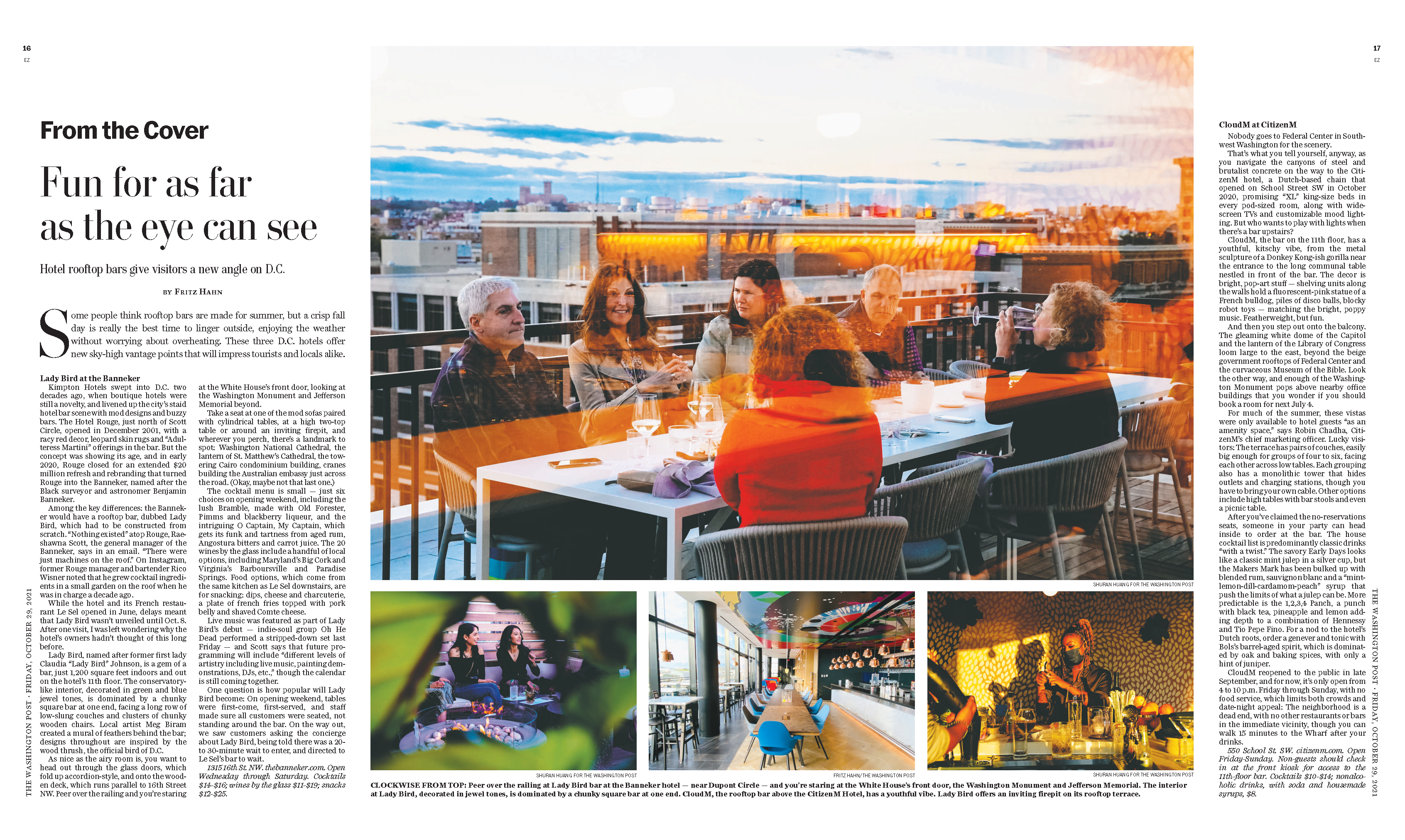 Image from Tear Sheets -    For  The Washington Post       These hotel rooftop...