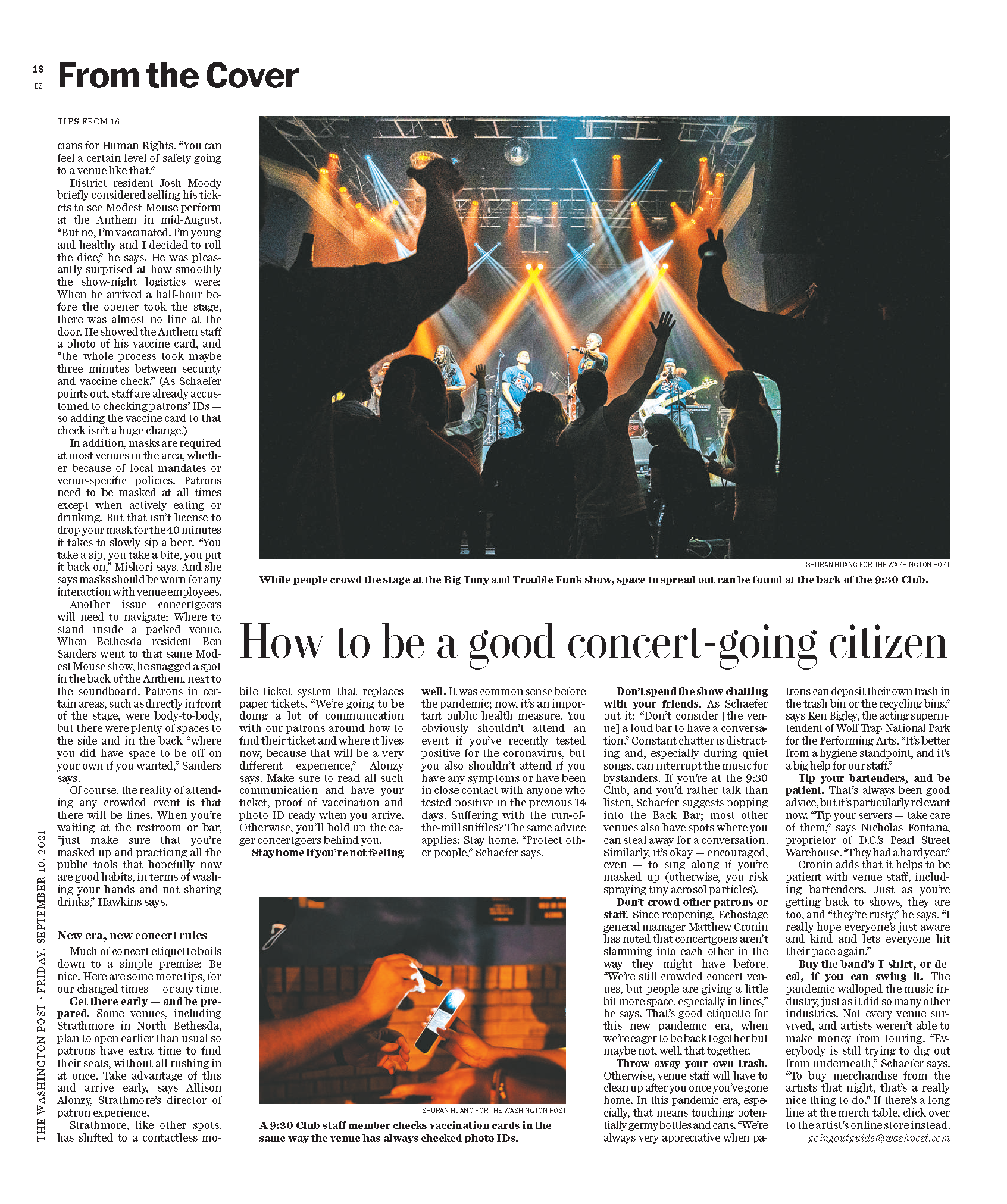 Image from Tear Sheets -    On  The Washington Post       As live music returns to...