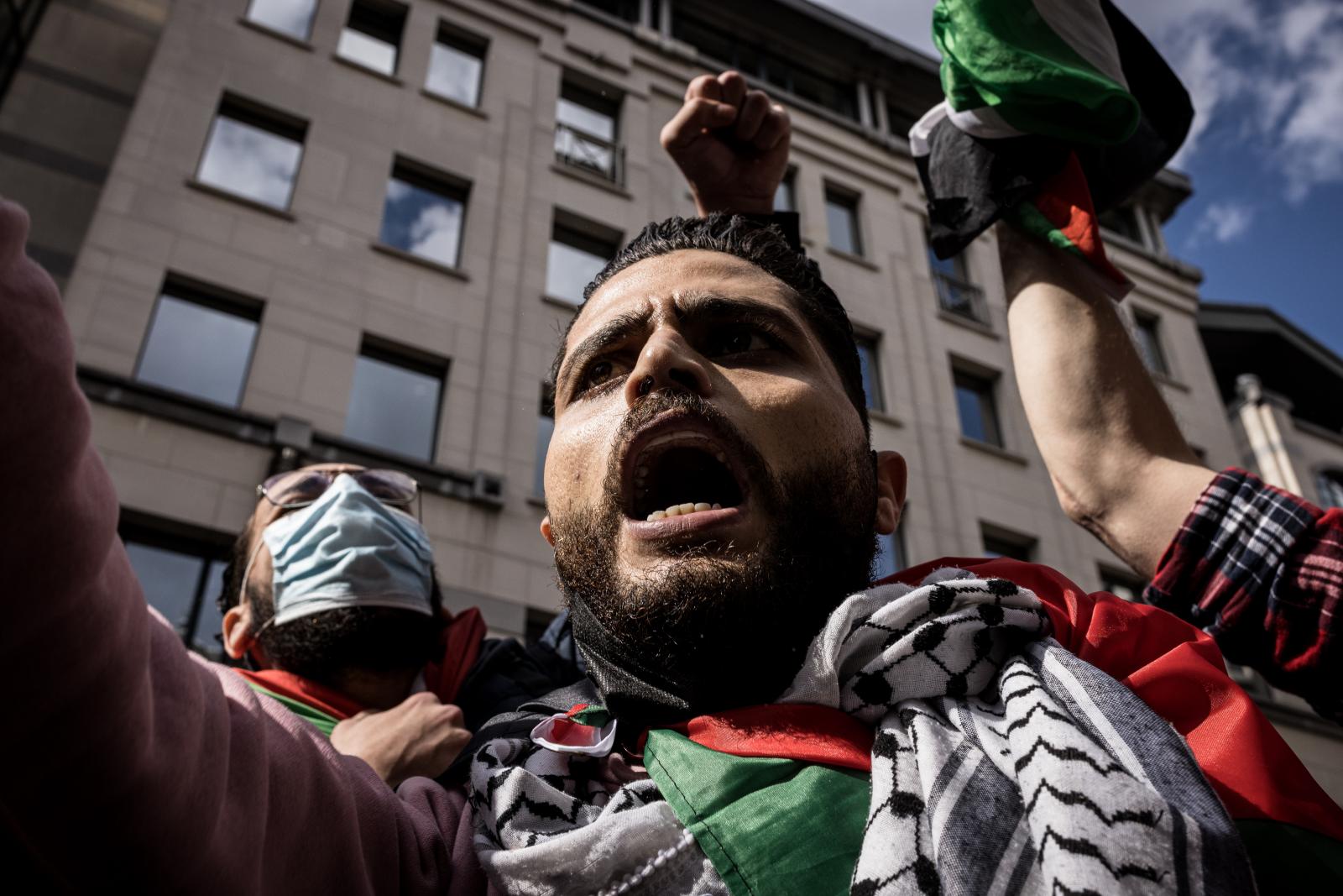 BELGIUM - PRO PALESTINIAN PROTEST IN BRUSSELS