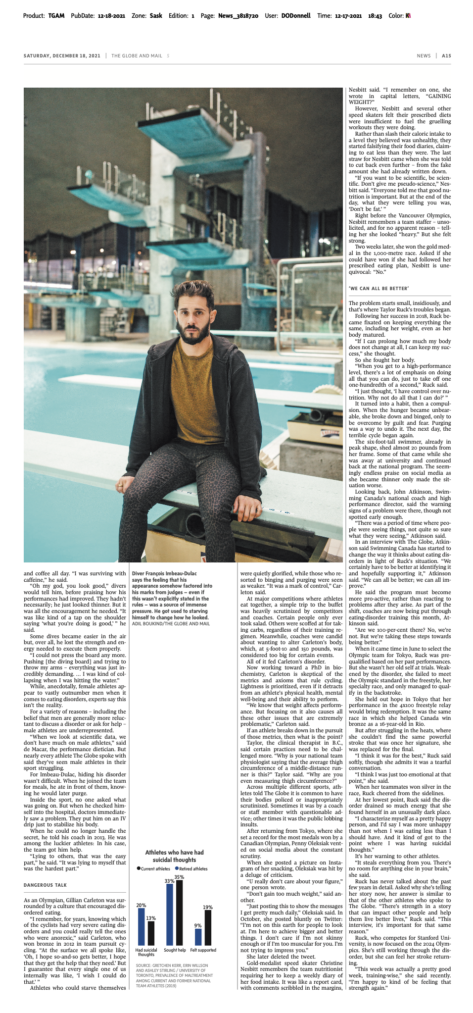 The Globe and Mail: a Portrait of Olympic Diver