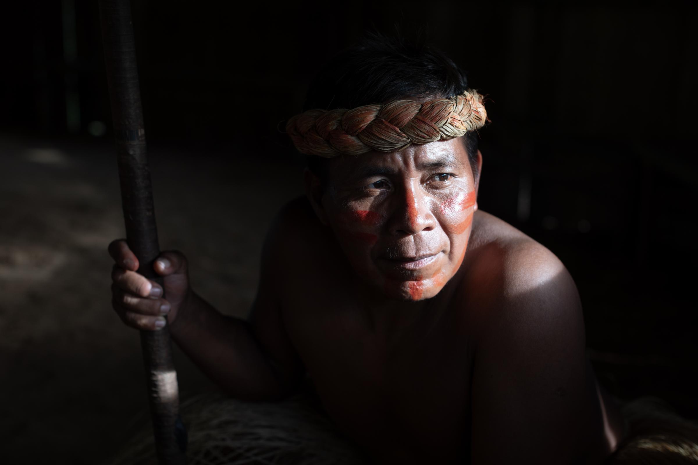 Vaccinators in Peru's Amazon are challenged by religion, rivers and a special tea - Ricardo Roque (47) leader of the Nueva Vida Yahuas indigenous Amazon community in Iquitos, Peru.