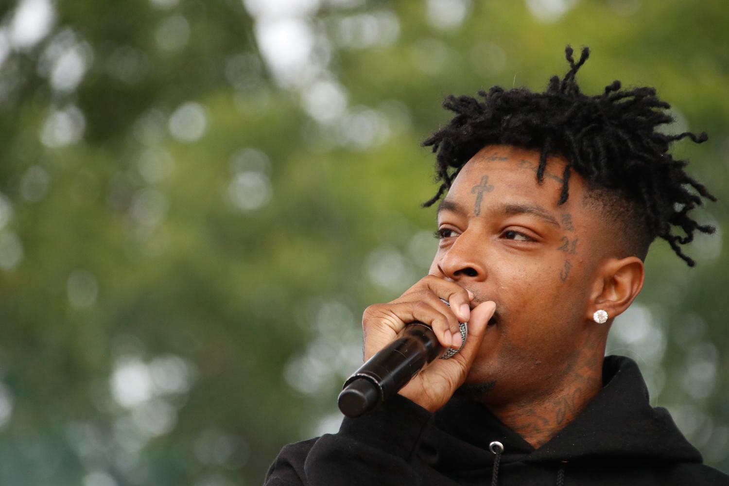 Portraits - Headliner 21 Savage performs at Skytop for the Juice Jam...