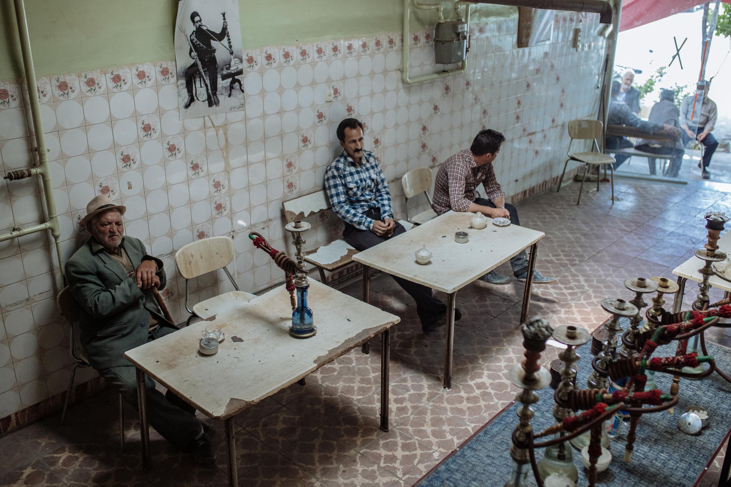 THE EYES OF EARTH (THE DEATH OF LAKE URMIA 2014-ONGOING) -   My grandfather in a tea house in Sharafkhaneh port....