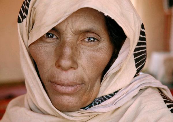 Daughters of the clouds - A thirty fiveears old saharawi woman in the Western Sahara refugee camps of Tindouf, Algeria.