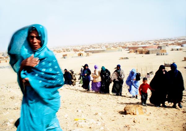 Daughters of the clouds - Women going to pray. Western Sahara refugee camps in Tindouf, Algeria