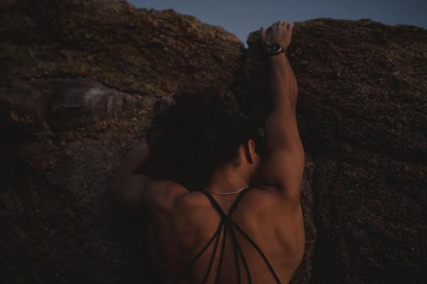 Image from Singles - Favia Dubyk makes an ascent while bouldering at U-Mound...