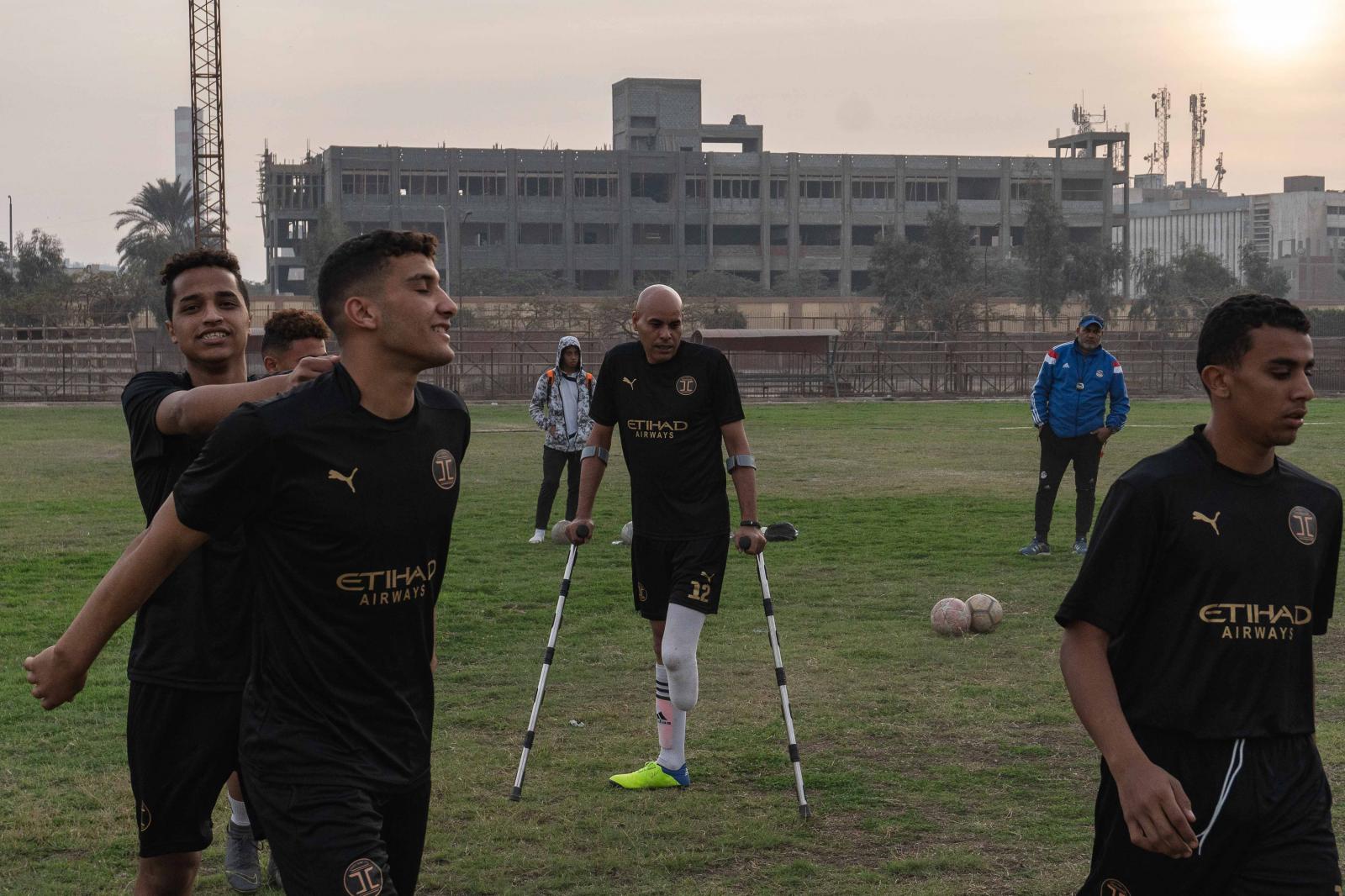 Mohamed Gaber 43 years old is a...so he can buy a prosthetic leg.