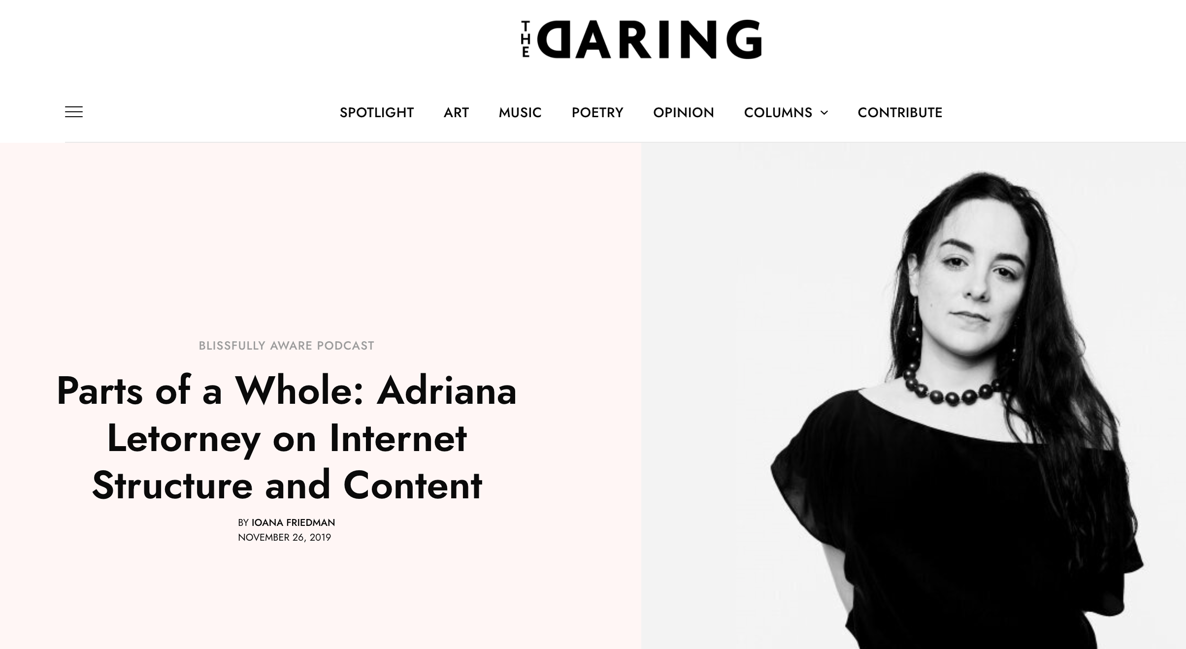 on The DaringParts of a whole (Podcast)/ Adriana Letorney on Internet Structure and Content