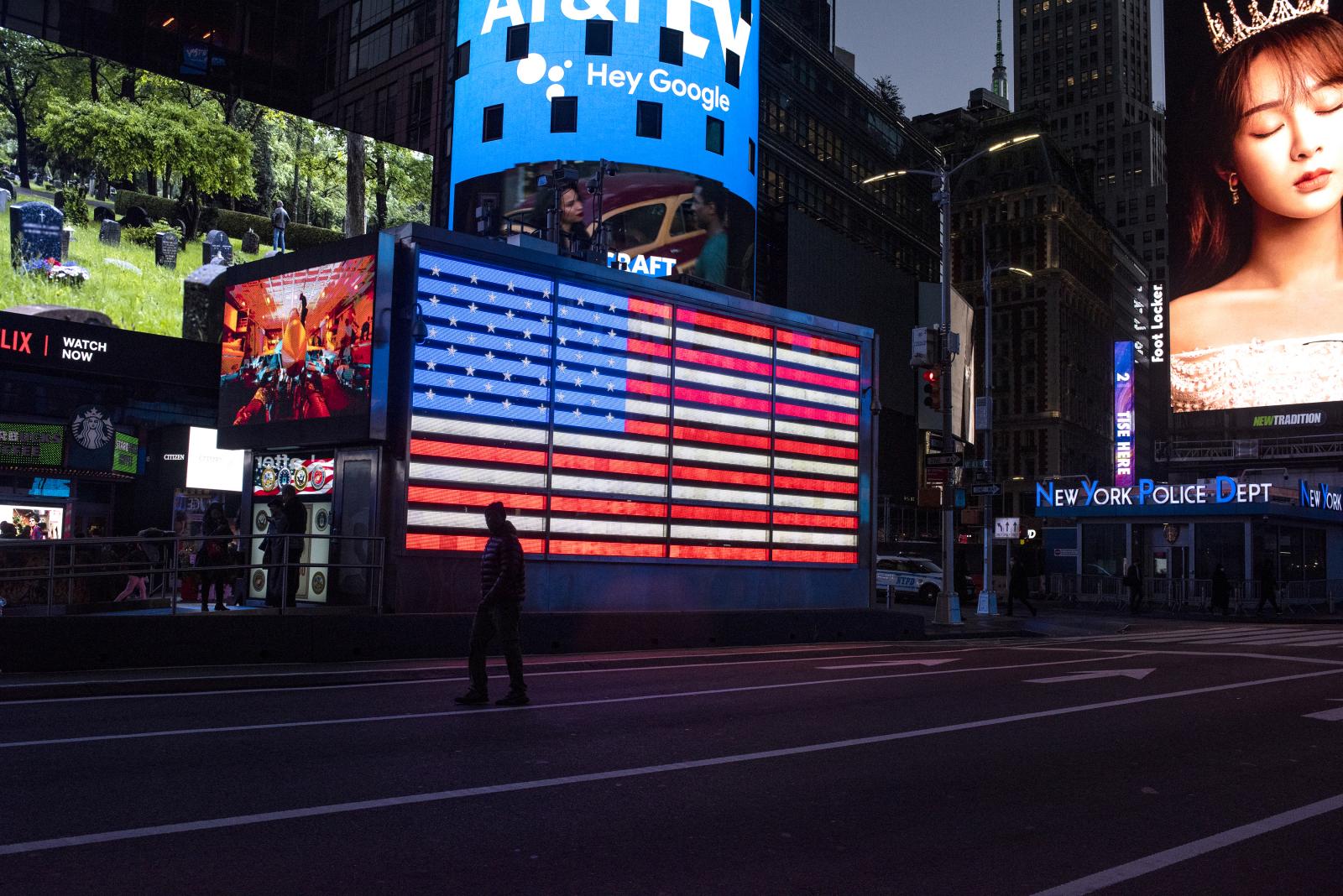 General view of Times Square d... October 31, 2020 in New York .