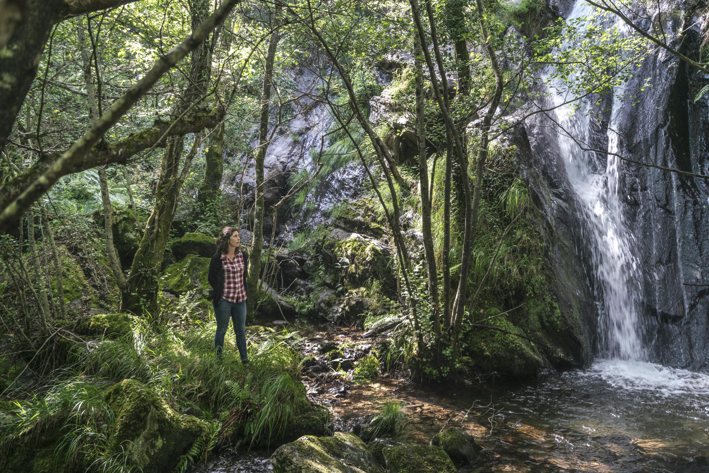 Covas do Barroso, June 22nd, 2021 - Aida Fernandes at a waterfall that lies inside the perimeter of the lithium mine the British company Savannah...