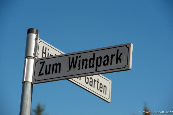 Feldheim, Germany 100% Energy self-sufficient-Getty Editorial - FELDHEIM, GERMANY-OCTOBER 13:A street sign shows the...