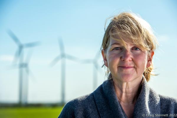 Image from Feldheim, Germany 100% Energy self-sufficient-Getty Editorial - FELDHEIM, GERMANY-OCTOBER 13: Doreen Raschemann standing...
